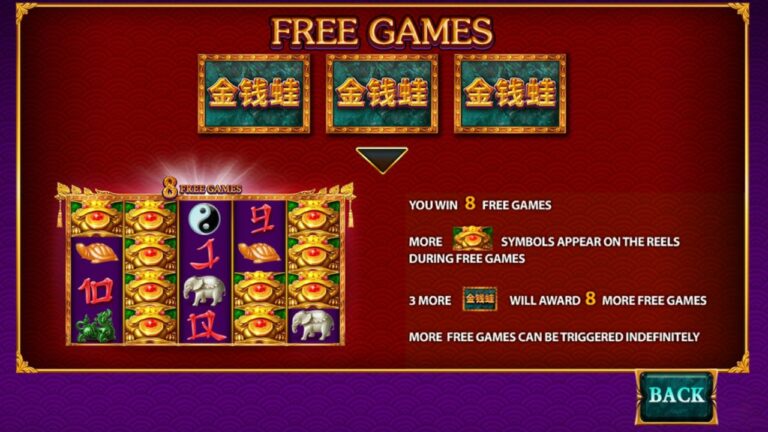Jin Qian Wa Free Game Paytable